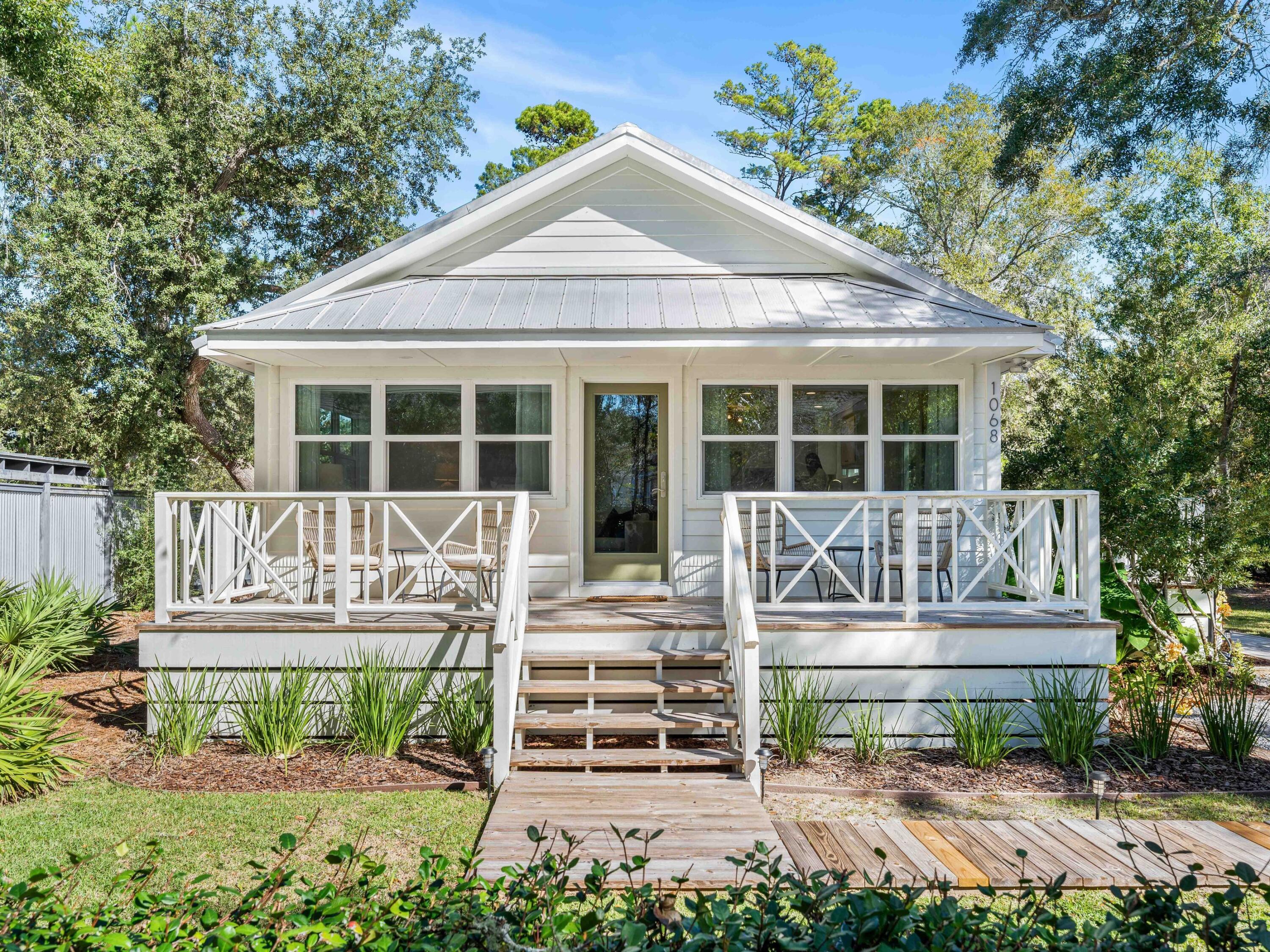 a house view with a garden space