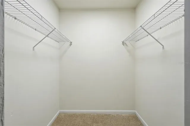 a view of small space with racks on the wall