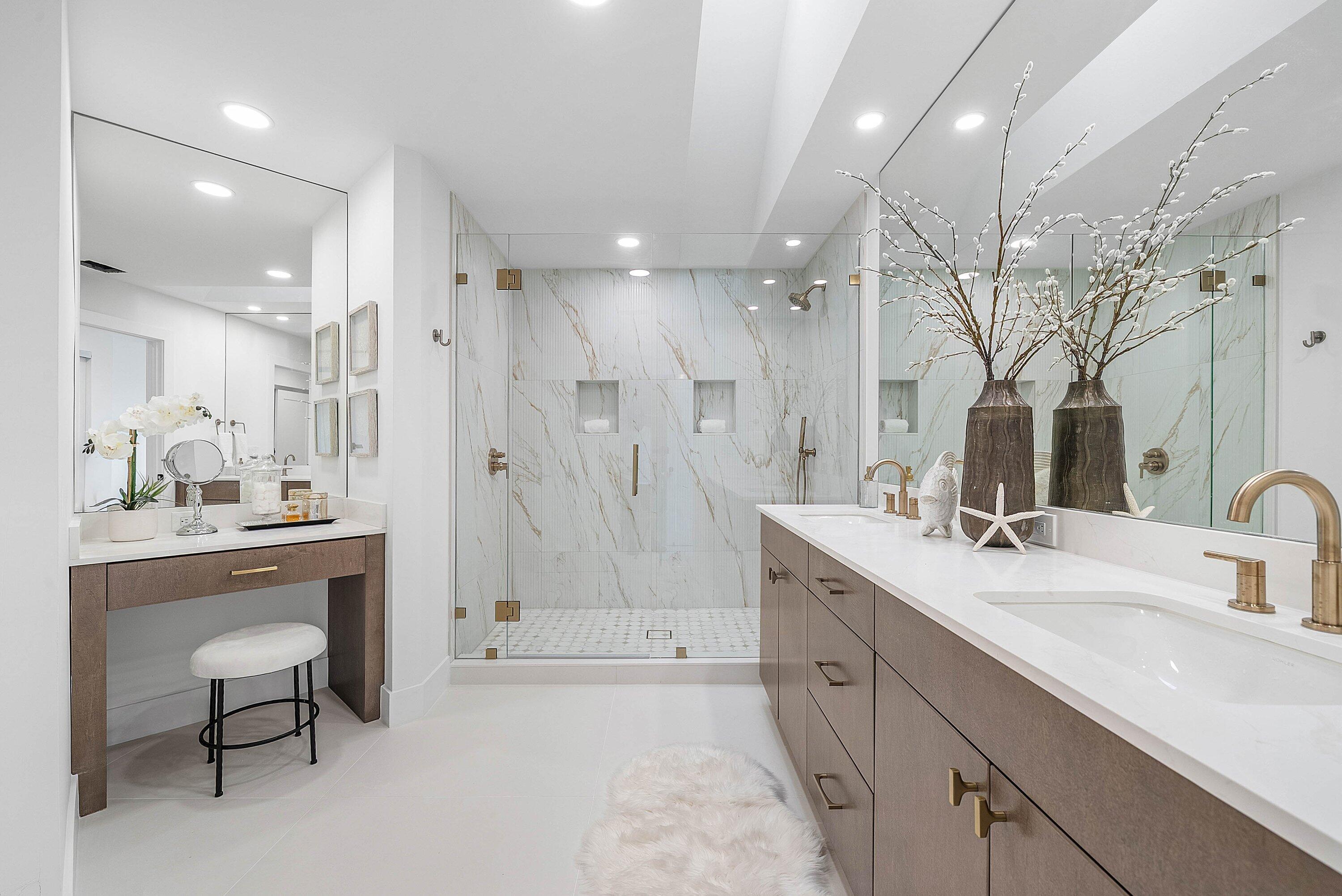 5174 Windsor Parke Drive Boca Raton, FL 33496 - Photo 23 of 55 a spacious bathroom with a double vanity sink mirror and