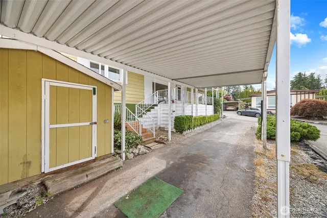 a view of a house with door