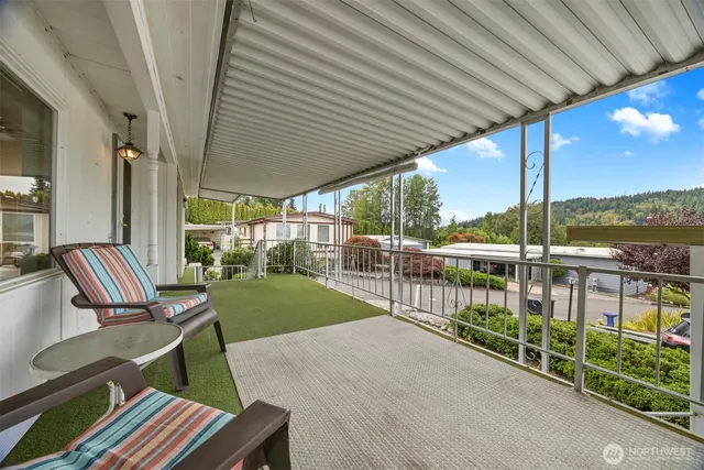 a view of outdoor space with seating area