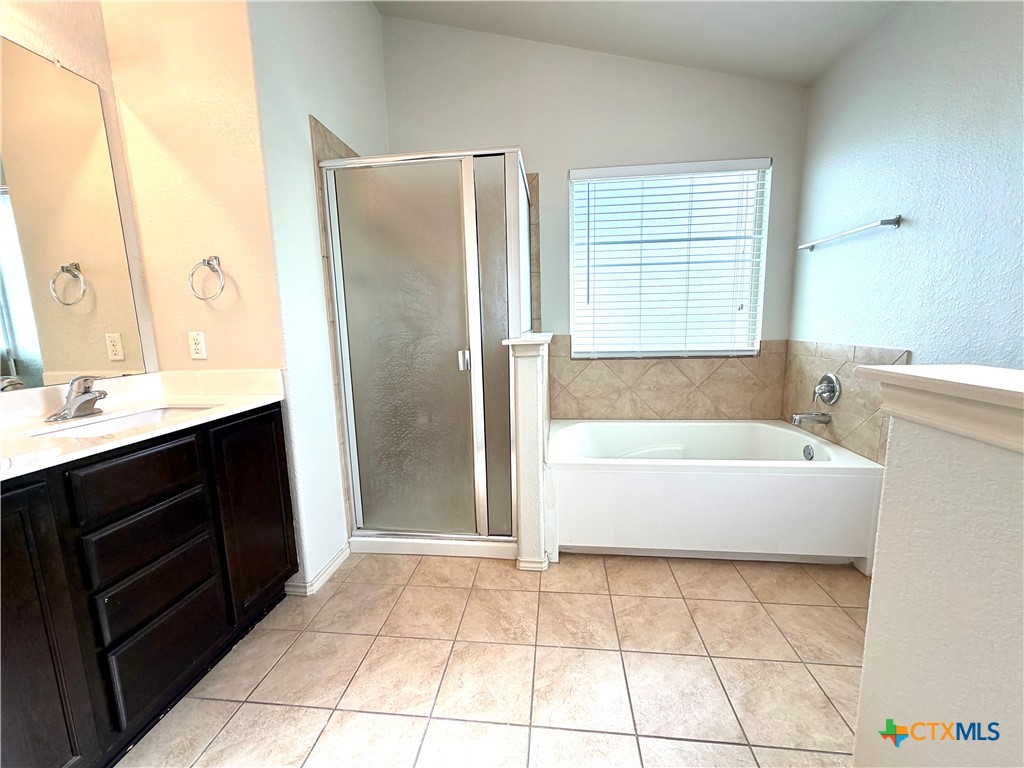 500 Obsidian Lane Jarrell, TX 76537 - Photo 22 of 33 a spacious bathroom with a bathtub and a sink