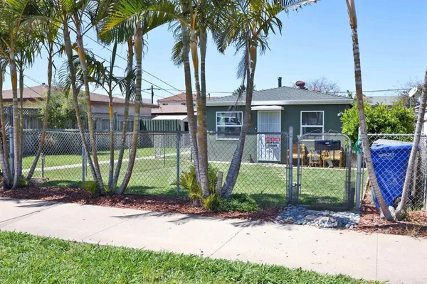 a view of backyard of house