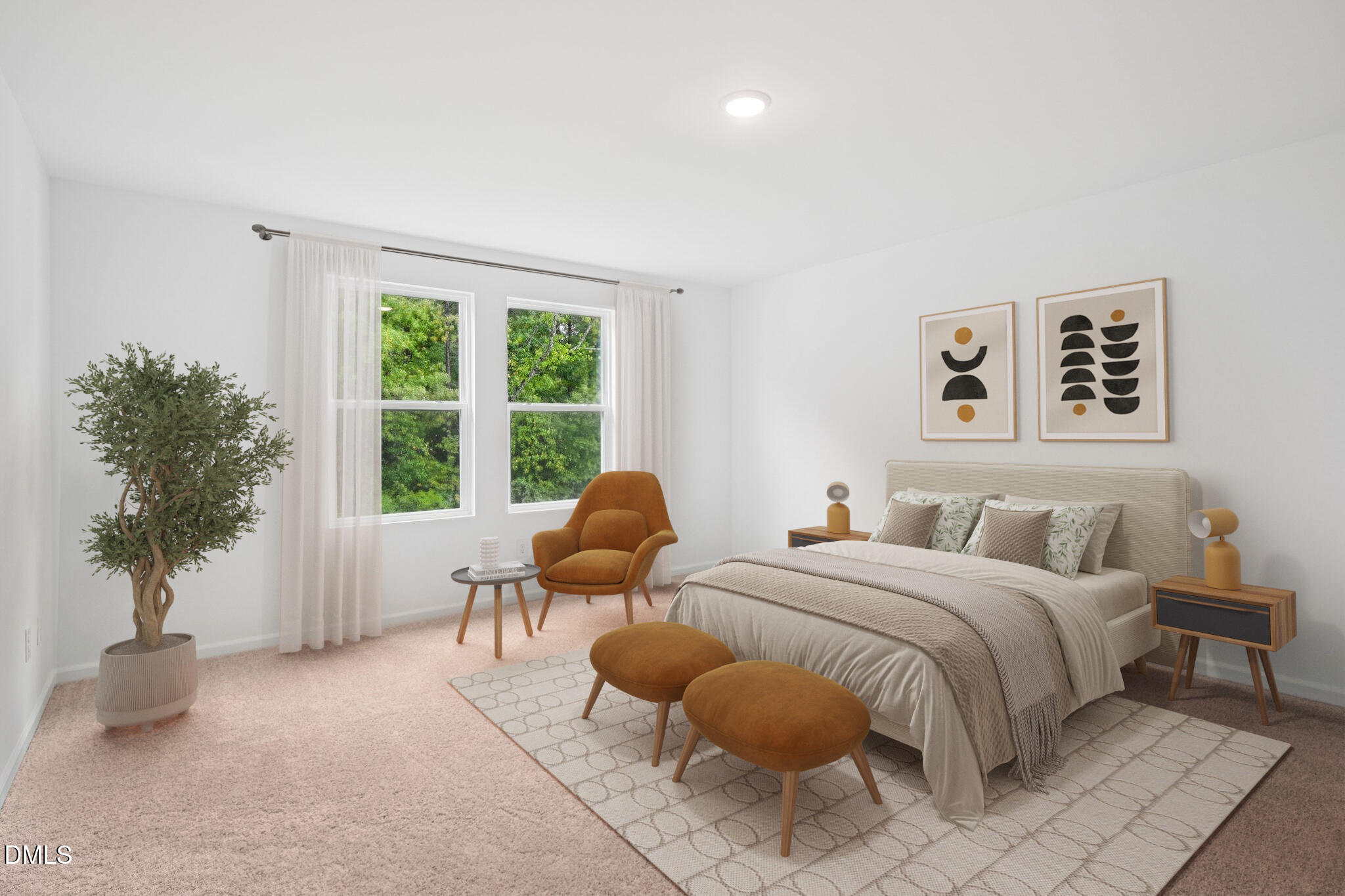 11335 Salers Loop Middlesex, NC 27557 - Photo 16 of 18 a bedroom with a bed and a potted plant