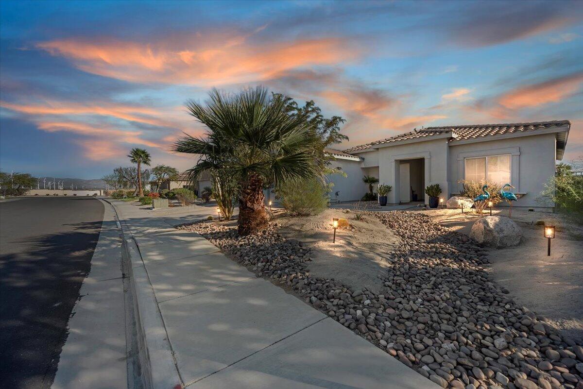 3982 Eastgate N Road Palm Springs, CA 92262 - Photo 36 of 55 a view of a house with backyard patio and lake view
