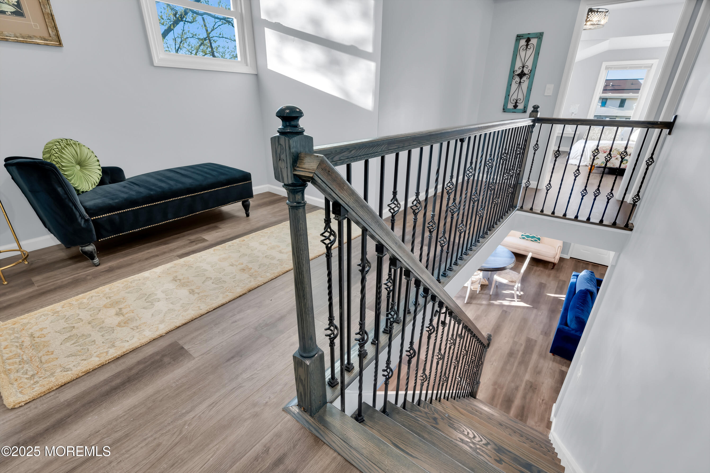 166 Shore Boulevard Keansburg, NJ 07734 - Photo 23 of 36 a view of staircase with furniture and a window