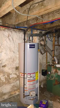 a close view of water heater room