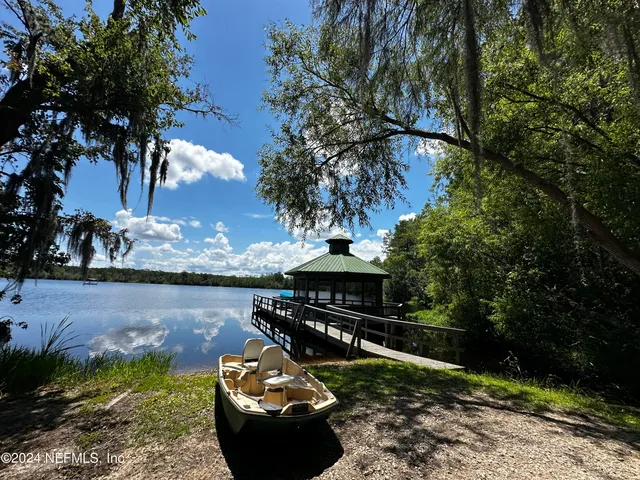 a view of a lake with a mountain