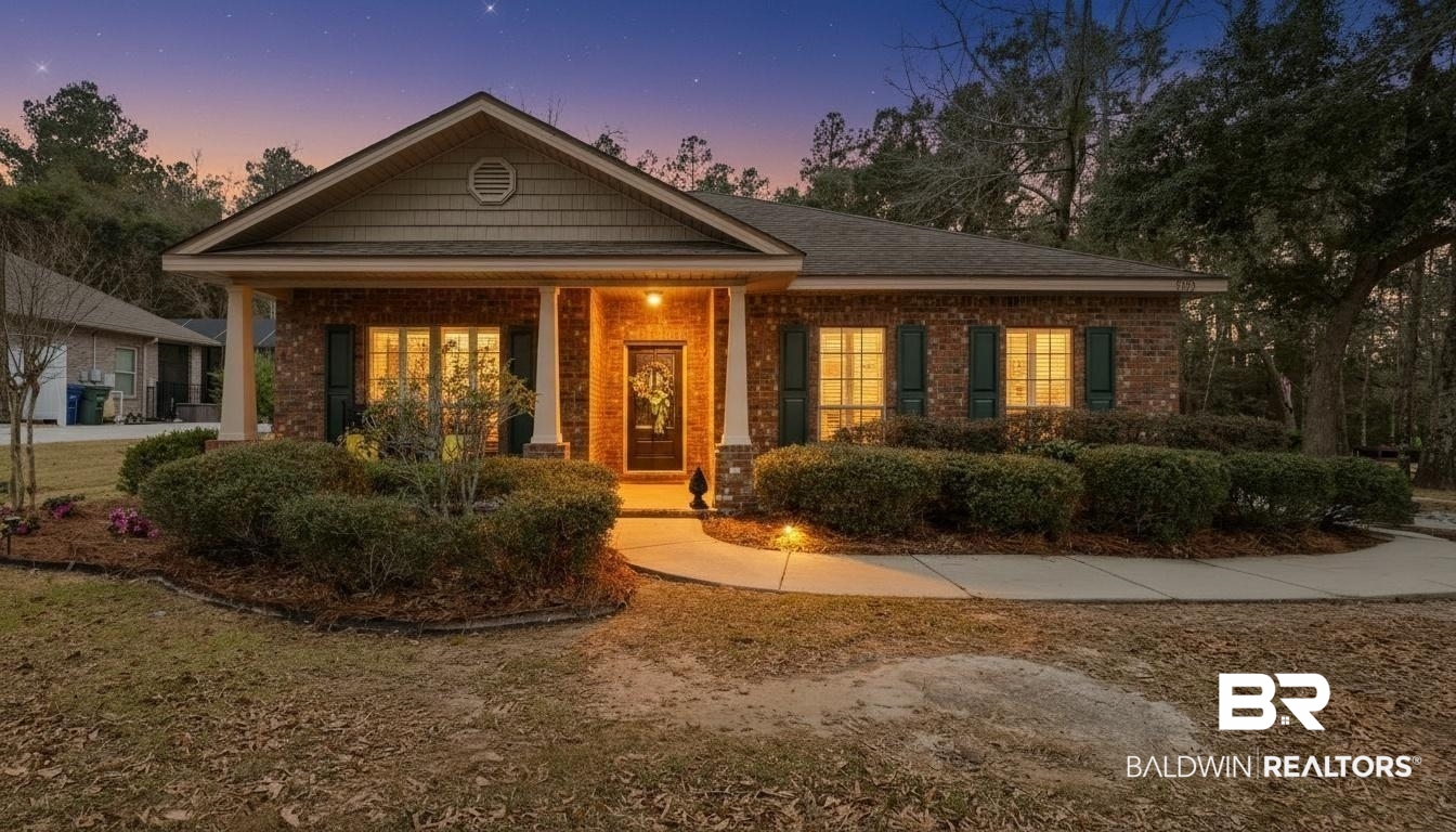 1090 Melbourne Court Foley, AL 36535 - Photo 1 of 38 View of front of property with brick siding and a porch