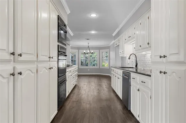 a large kitchen with a lot of counter space