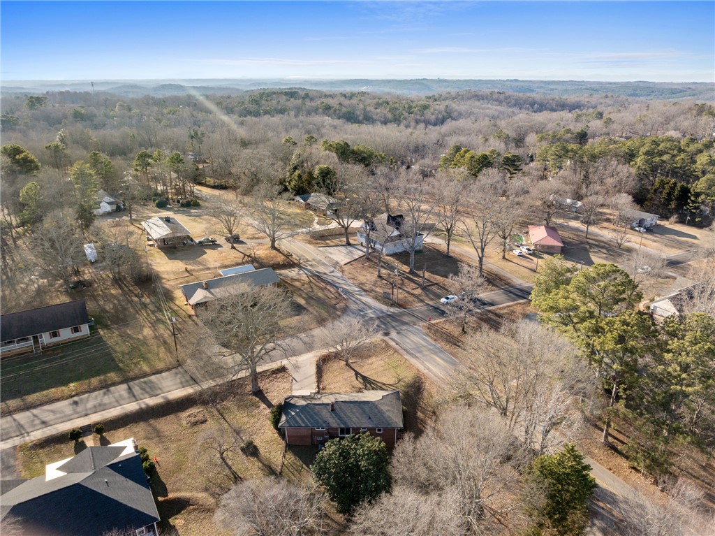 420 Brock Street Central, SC 29630 - Photo 44 of 45 An aerial perspective showcases a residential neighborhood with ample green space and a serene atmosphere.