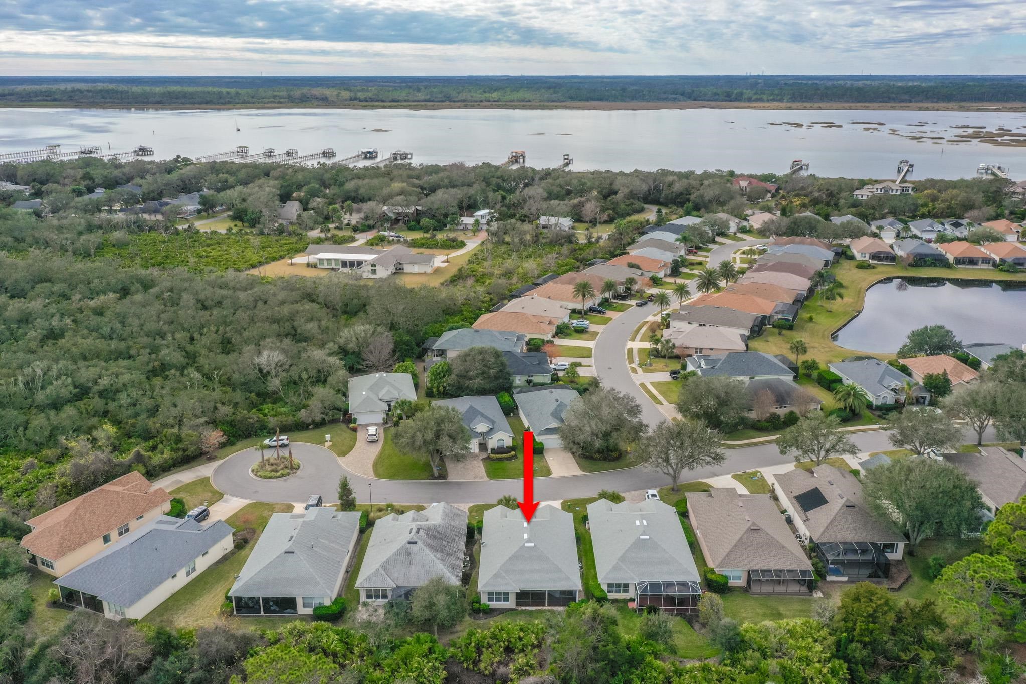 644 Casa Fuerta Lane St. Augustine, FL 32080 - Photo 41 of 49 an aerial view of residential houses with outdoor space and ocean view