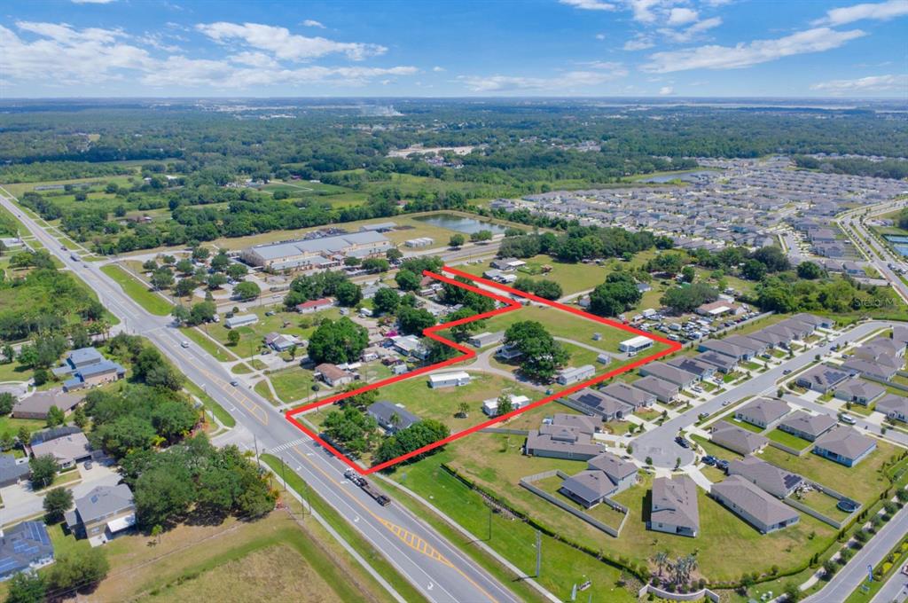 Aerial view from Ham Brown Rd