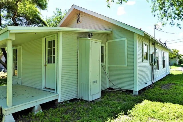 a front view of a house with a window