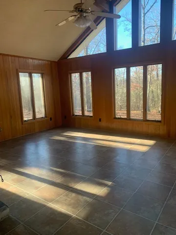 a room with a table and a chair