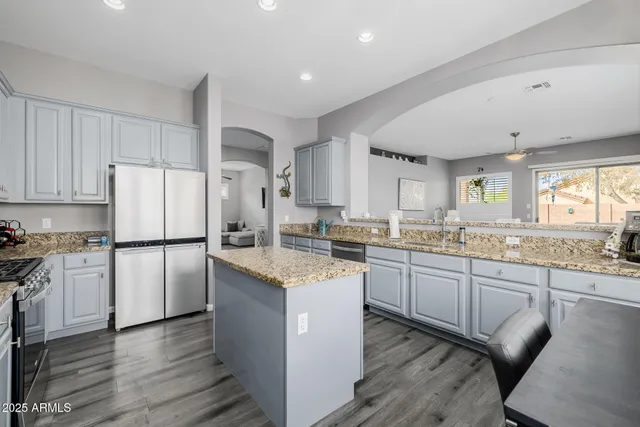 a view of a city with mountains in the background