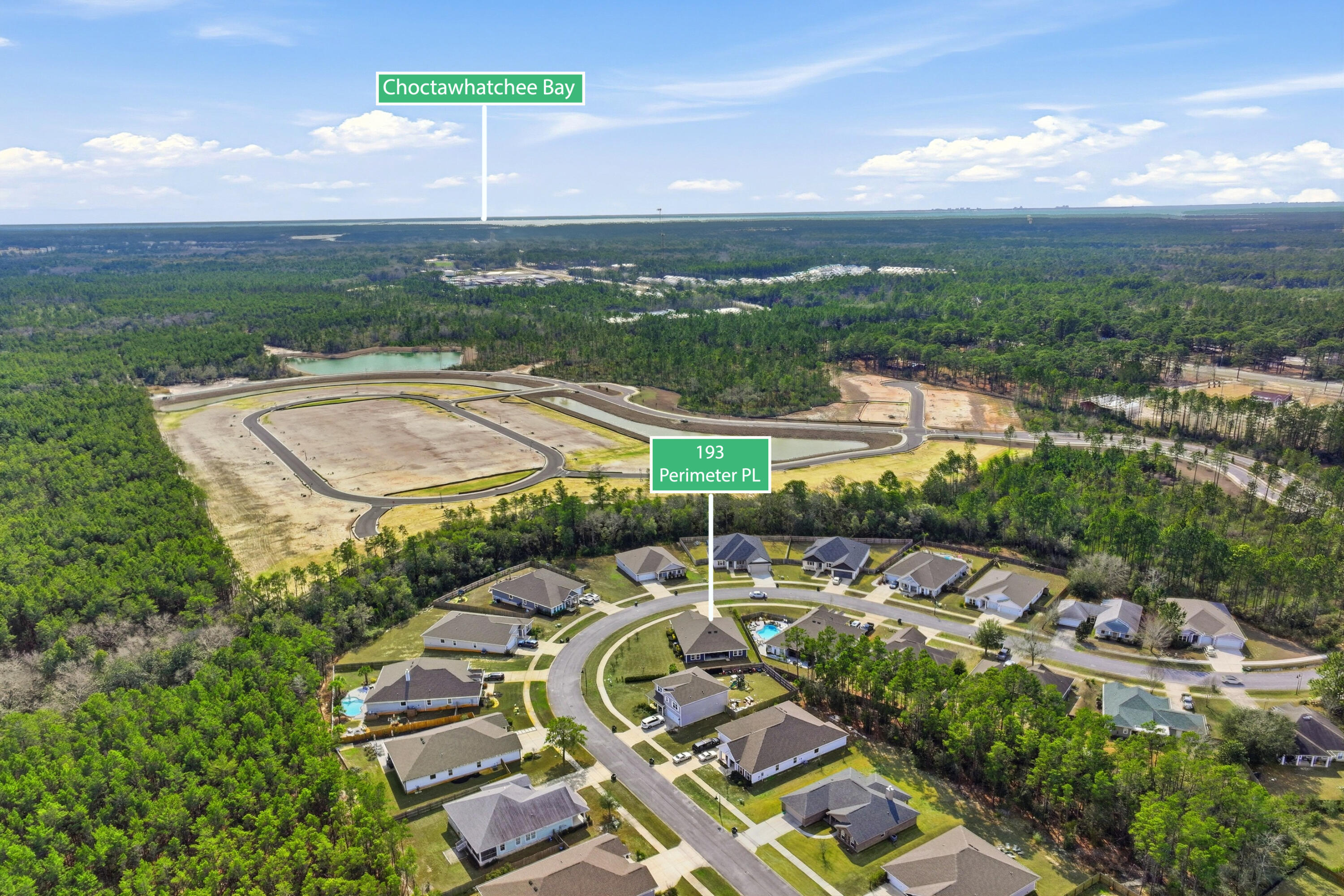 193 Perimeter Place Freeport, FL 32439 - Photo 37 of 43 an aerial view of multiple houses with yard
