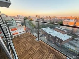 a view of a city from a balcony