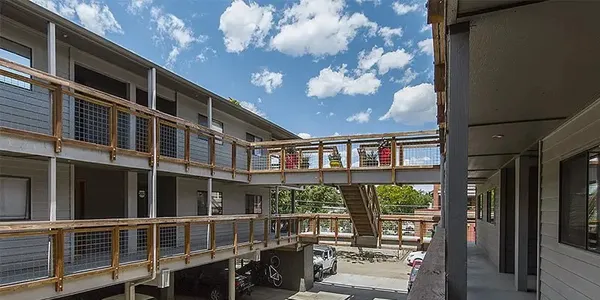 a building view with outdoor space
