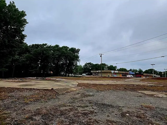 a view of a yard and car parked