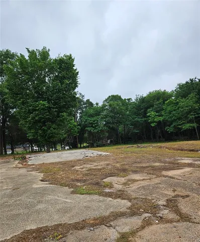 a backyard of a house with lots of trees