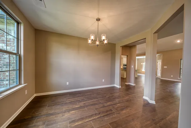 a view of a livingroom with a chandelier
