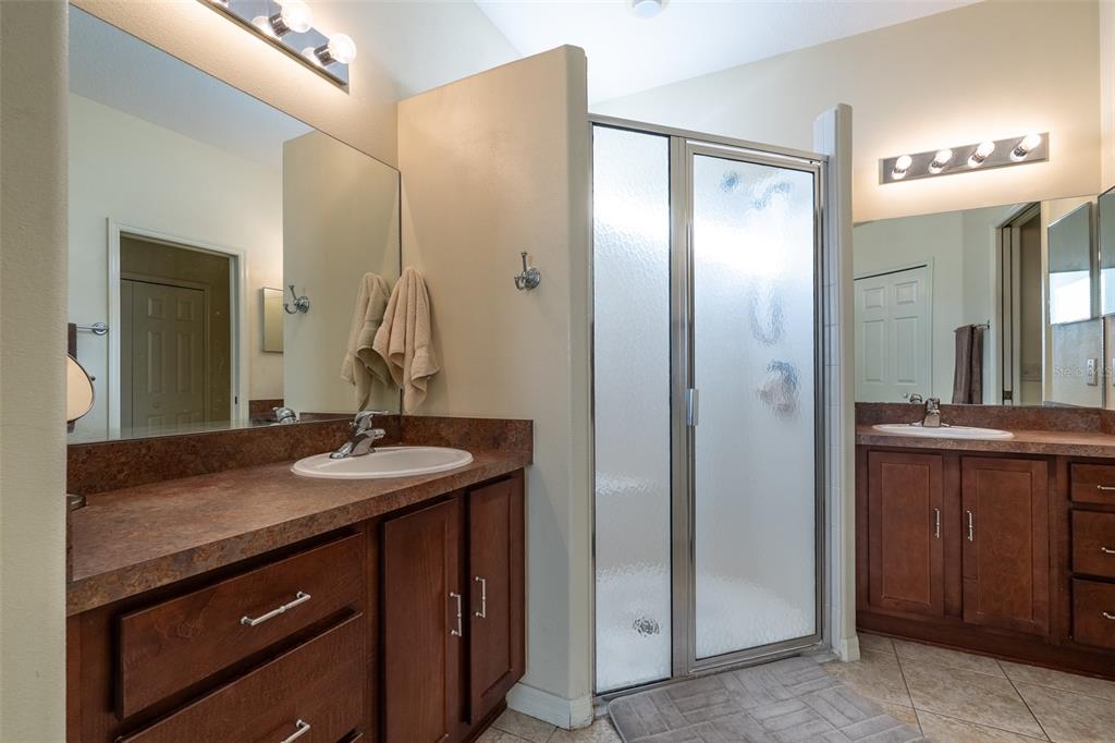 15803 Southwest 11th Court Road Ocala, FL 34473 - Photo 23 of 59 a bathroom with a granite countertop sink and a mirror