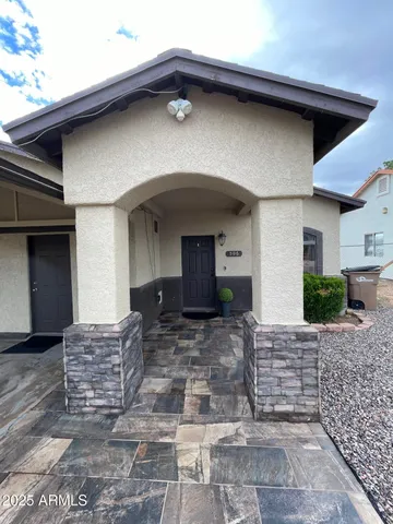 a front view of a house with entryway