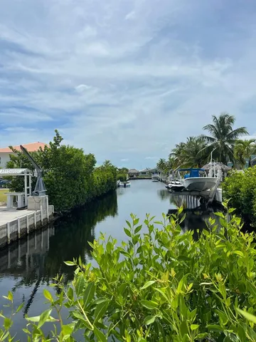a backyard of a house with lots of green space and lake view