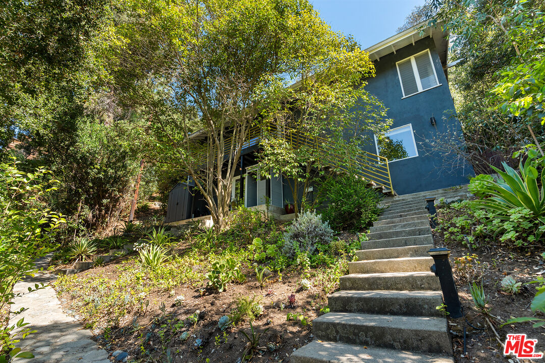 3775 Fredonia Drive Los Angeles, CA 90068 - Photo 2 of 16 a front view of a house with plants and trees