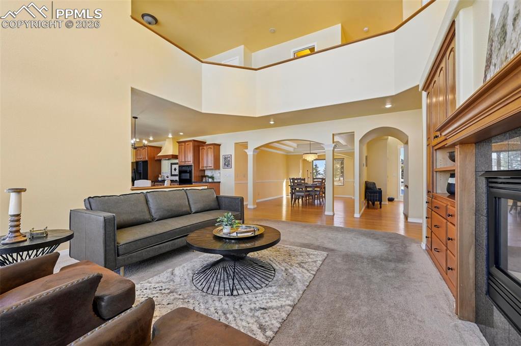 19610 Rathbone Circle Monument, CO 80132 - Photo 7 of 41 a living room with furniture a rug and a large window