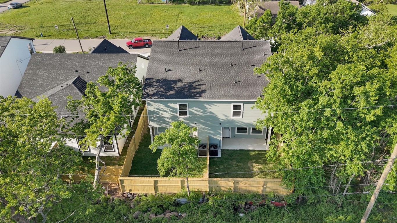 4019 Stassen Street, Unit A Houston, TX 77051 - Photo 8 of 35 Aerial view of the private backyard.
