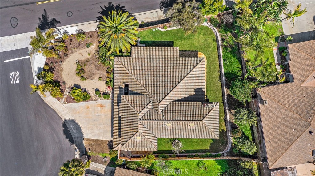 5649 Roane Drive Oceanside, CA 92057 - Photo 36 of 42 an aerial view of a house with a yard and potted plants