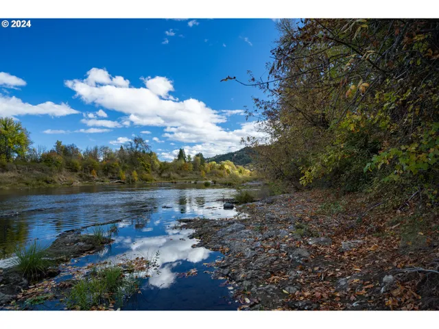 a view of a lake with a city