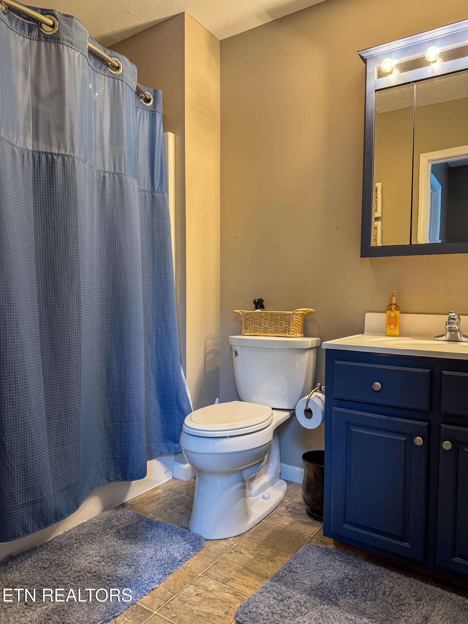 160 Brady Lane Oneida, TN 37841 - Photo 35 of 43 a bathroom with a sink a toilet and shower curtain