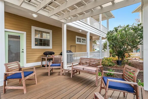 a outdoor living space with furniture