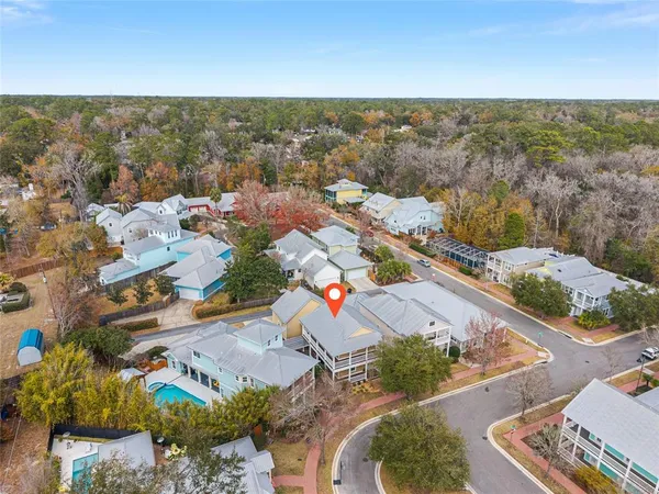 an aerial view of multiple house