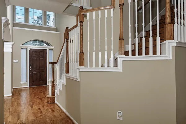 a view of front door with stairs