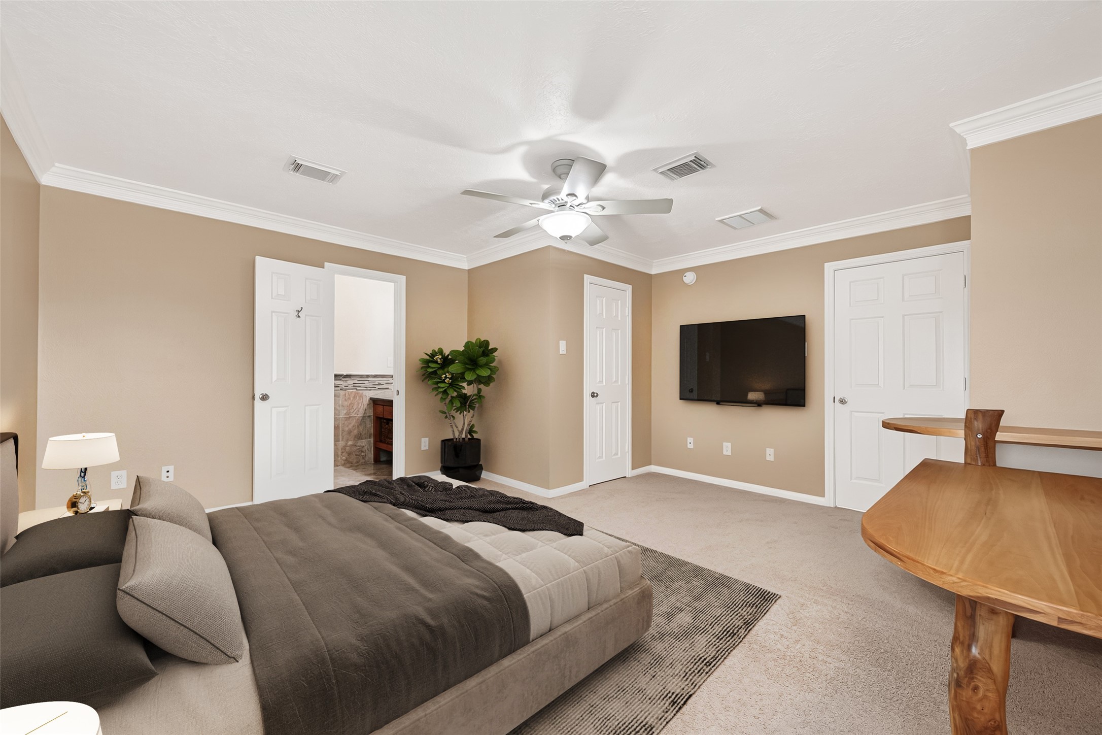 4203 Deforest Ridge Circle Katy, TX 77494 - Photo 34 of 50 A 2nd secondary bedroom - desk at the right is built-in otherwise room is virtually staged