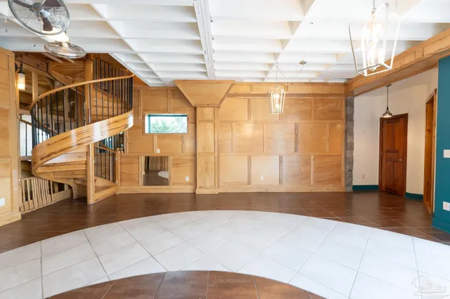 a view of a porch with a bench