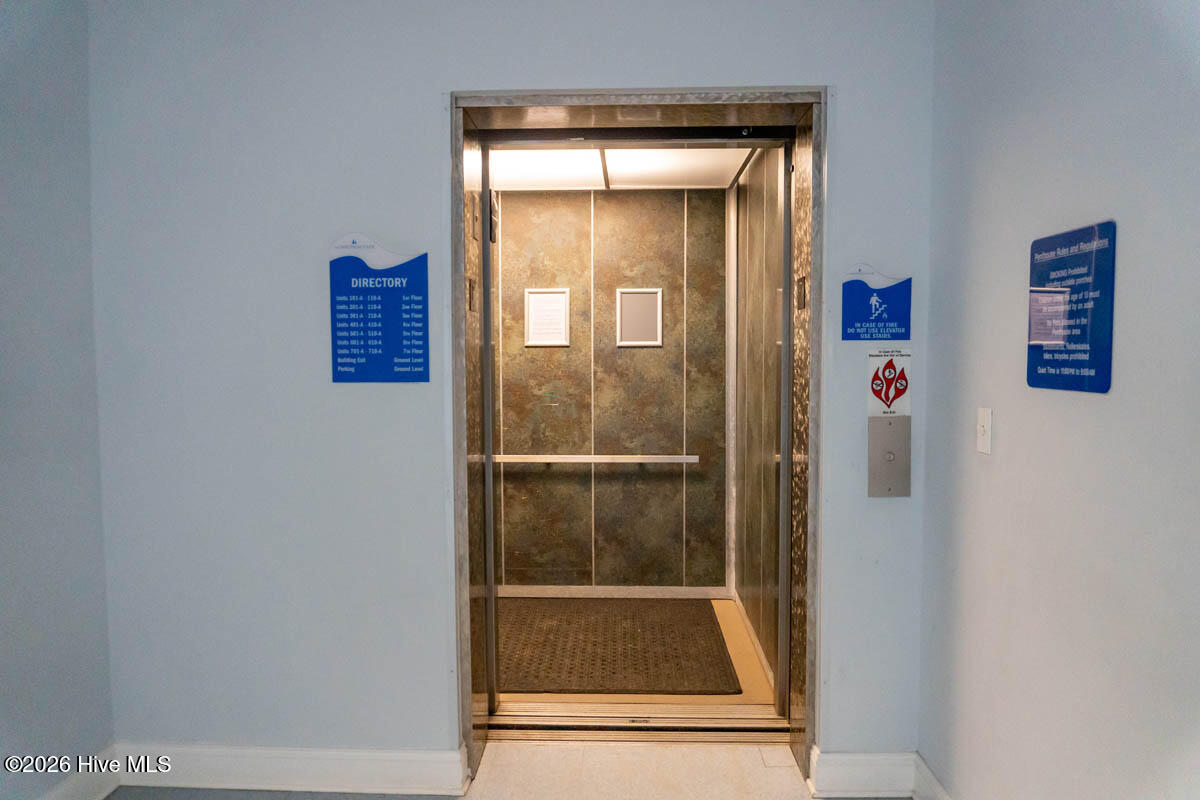 1550 Salter Path Road, Unit 409 Indian Beach, NC 28512 - Photo 43 of 46 One of two building elevators