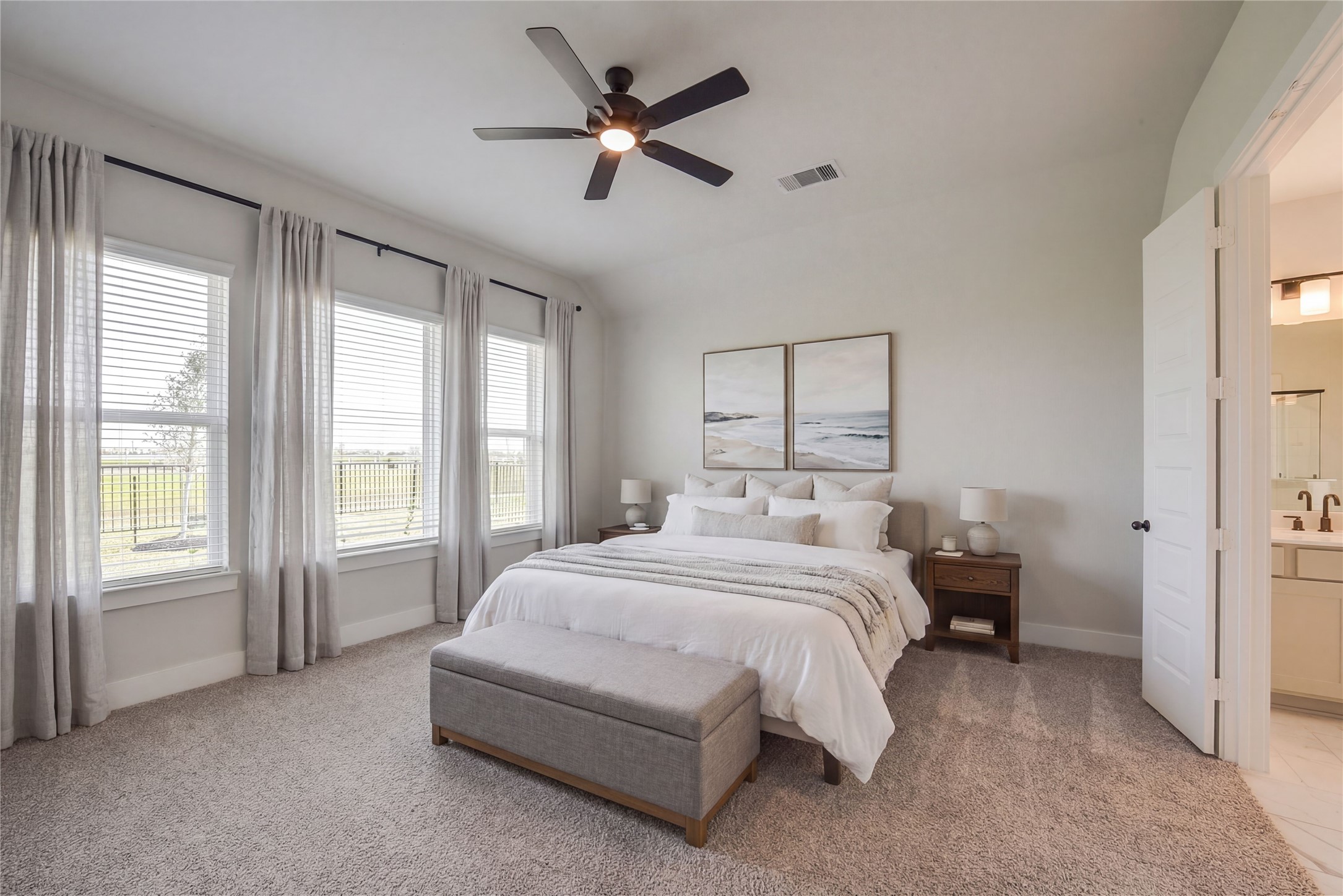 1831 Tioga Vw Drive Rosharon, TX 77583 - Photo 8 of 50 a bedroom with a bed chandelier and a window