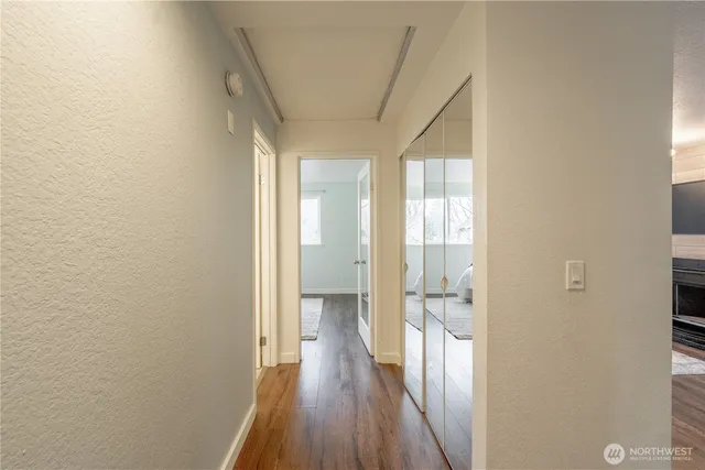 a view of a bathroom from the hallway
