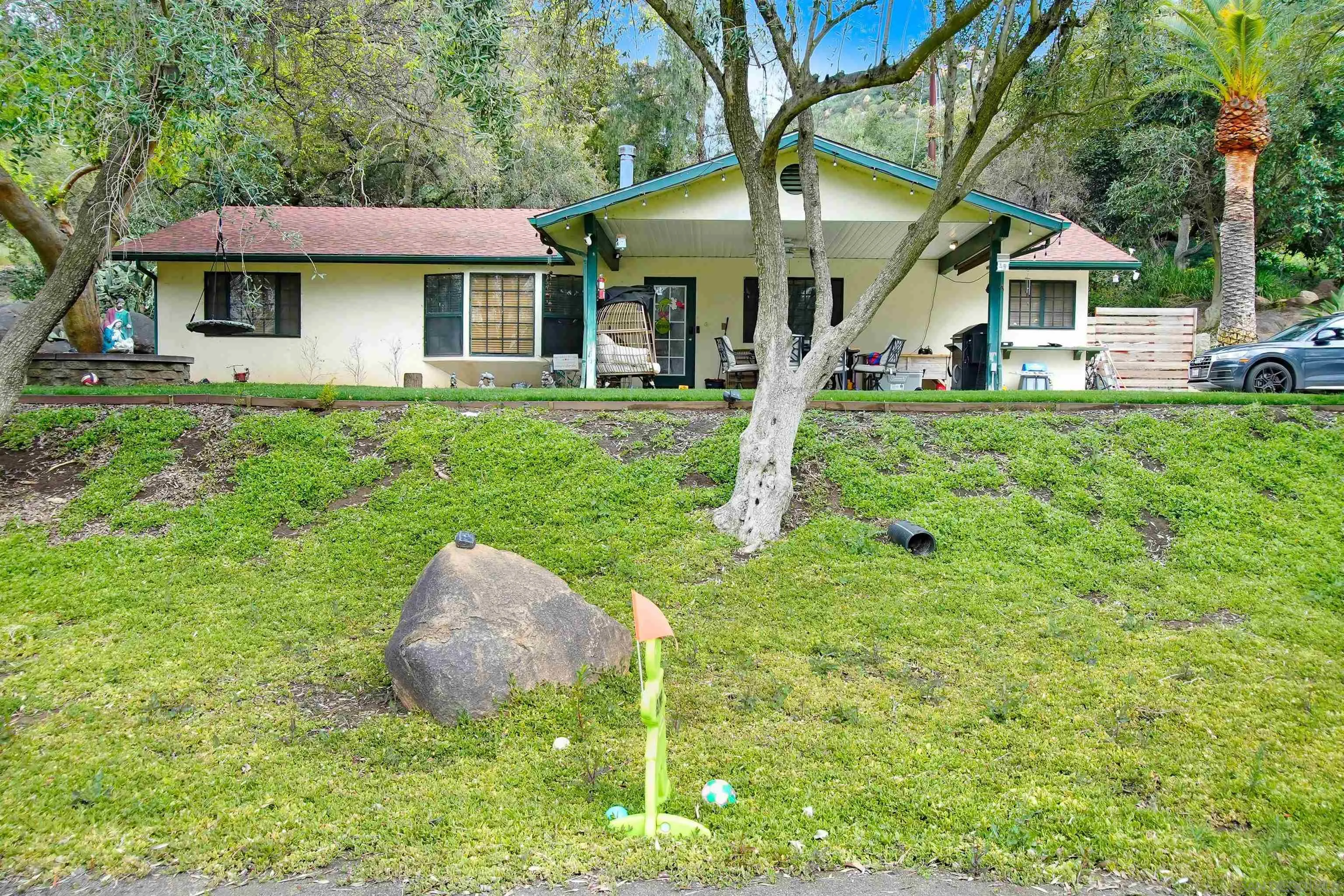 16757 Old Guejito Grade Road Escondido, CA 92027 - Photo 29 of 38 a view of a house with a yard and large trees