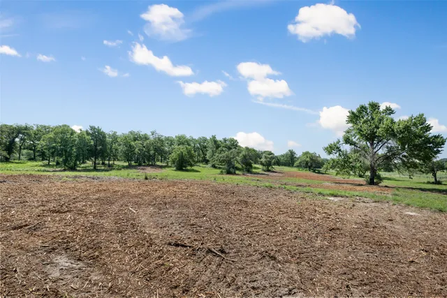 a view of a big yard with lots of green space