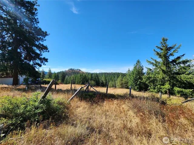 a view of a lake with a yard