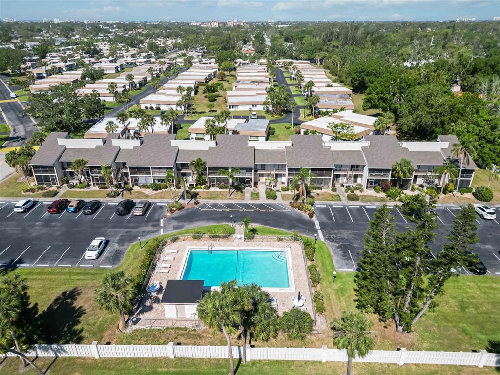 5416 Swift Road, Unit 27 Sarasota, FL 34231 - Photo 41 of 55 an aerial view of residential houses with outdoor space