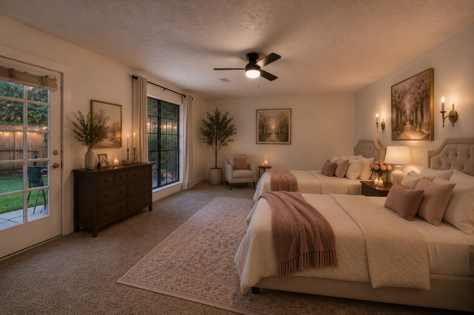 8006 Albin Lane Houston, TX 77071 - Photo 21 of 31 a bedroom with a bed and a chandelier