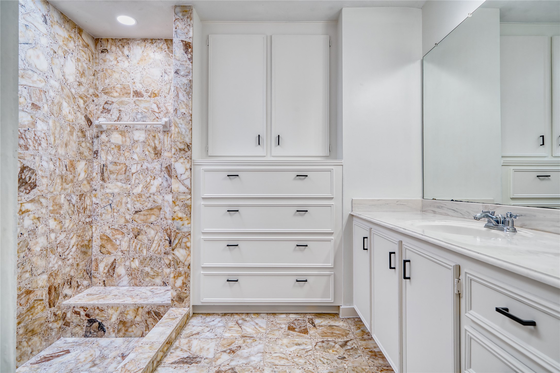 8006 Albin Lane Houston, TX 77071 - Photo 23 of 31 a bathroom with a shower and a sink