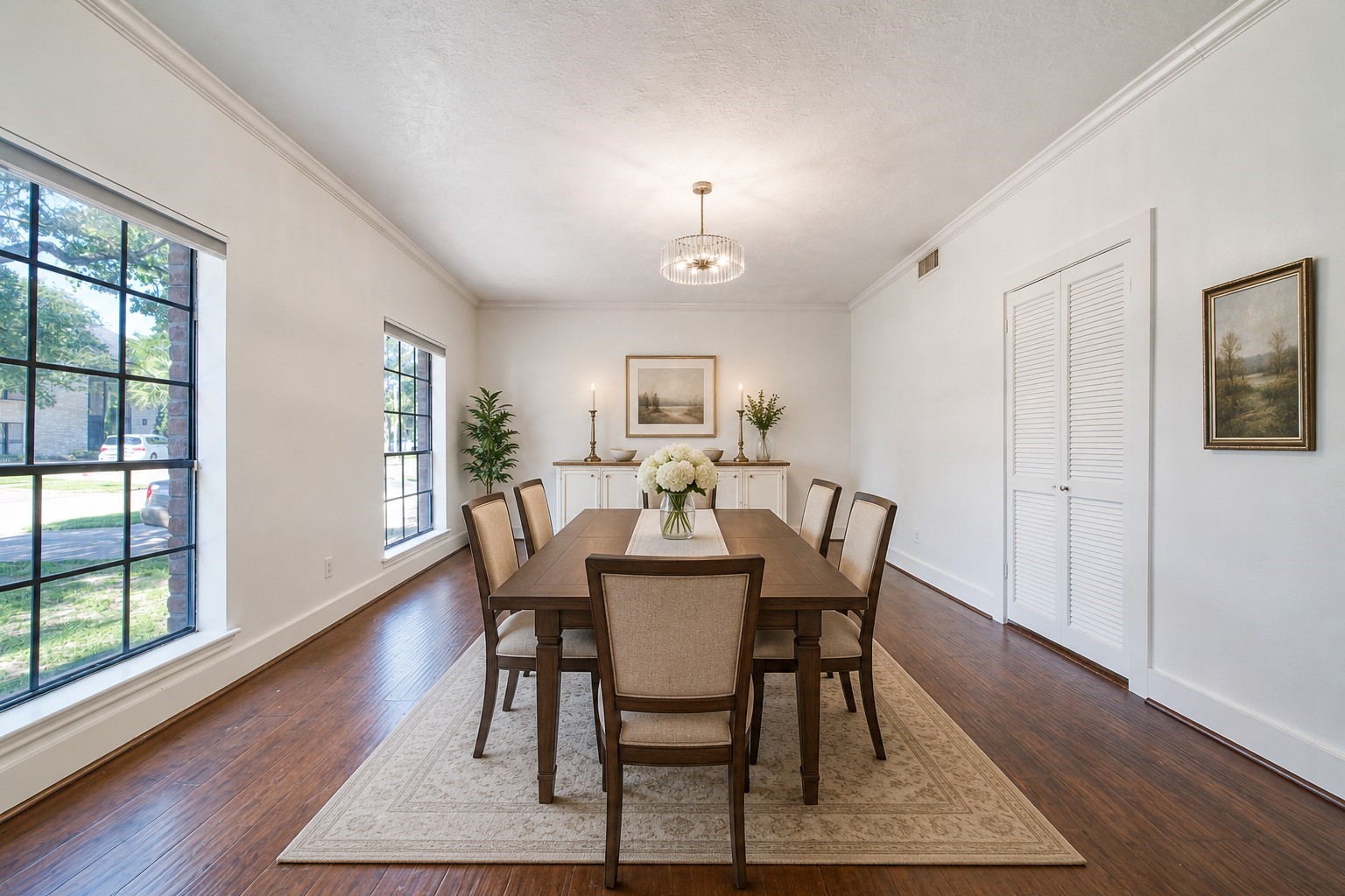 8006 Albin Lane Houston, TX 77071 - Photo 7 of 31 a view of a dining room with furniture window and wooden floor